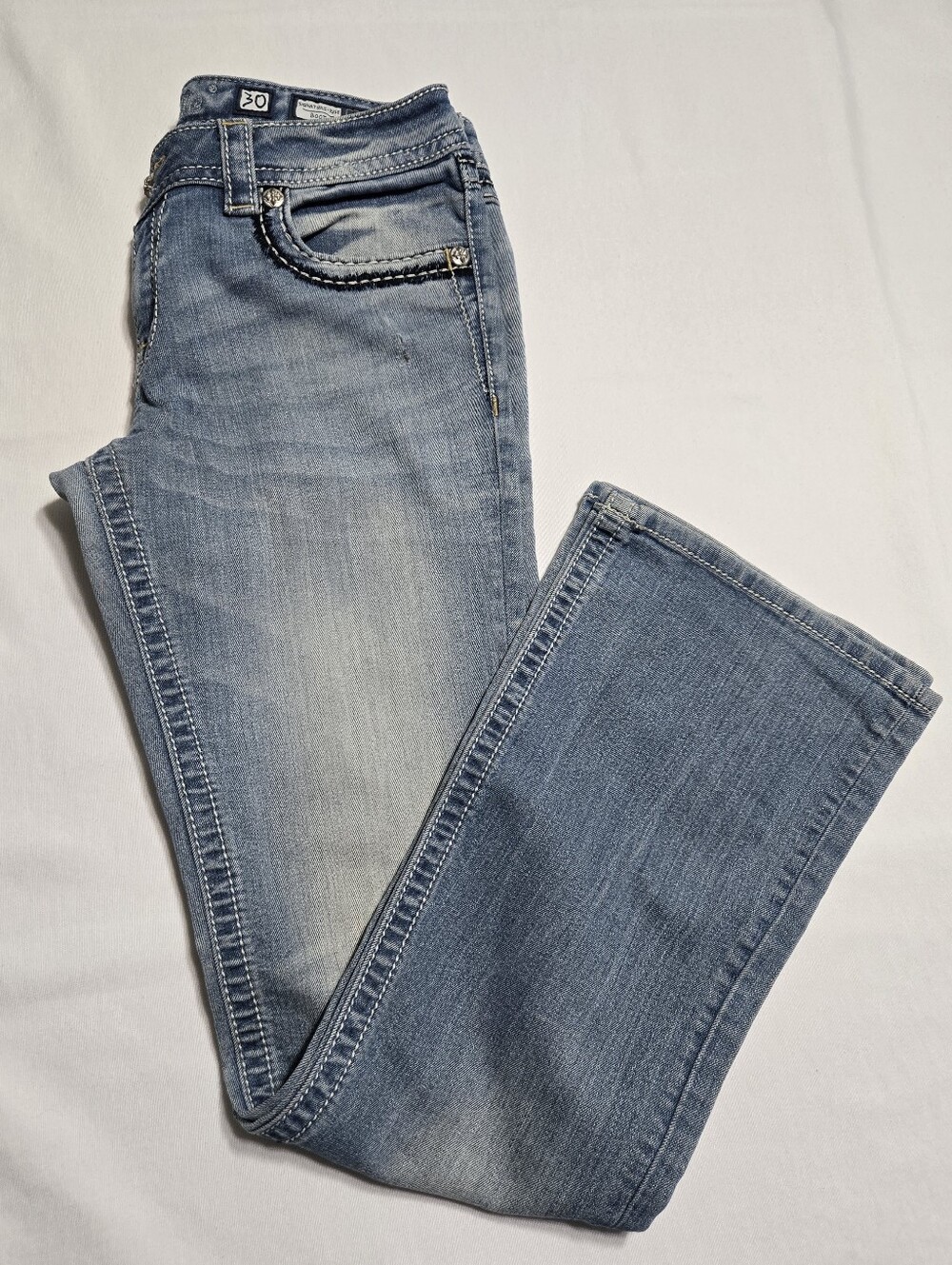 Miss Me Signature Rise Boot Cut Low-Mid Rise Jeans sz 30